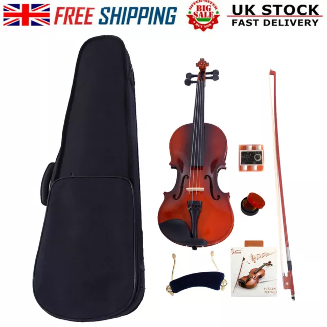 4/4 Full Size Violin Set Acoustic Fiddle Set with Case,Bow,Rosin,Shoulder Rest