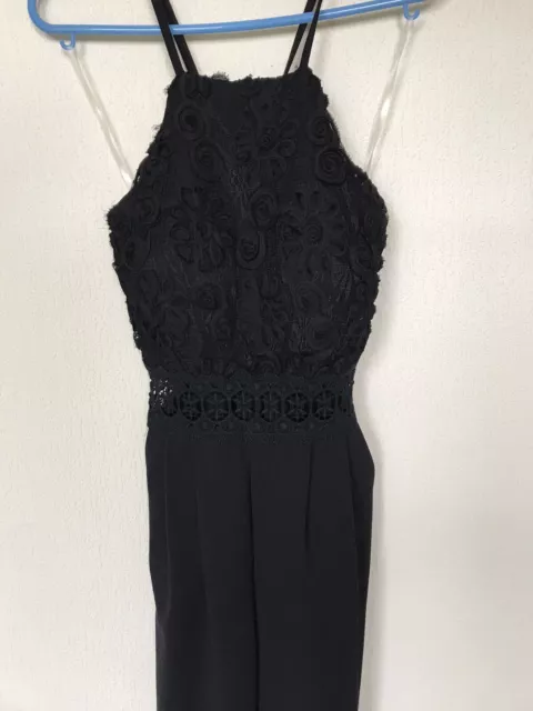 Ladies Black Catsuit Size 8. Lace top.