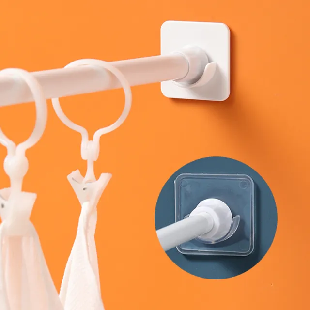 Stand Holders Hooks Mount Bracket Curtain Rod Self-adhesive Bathroom Accessories