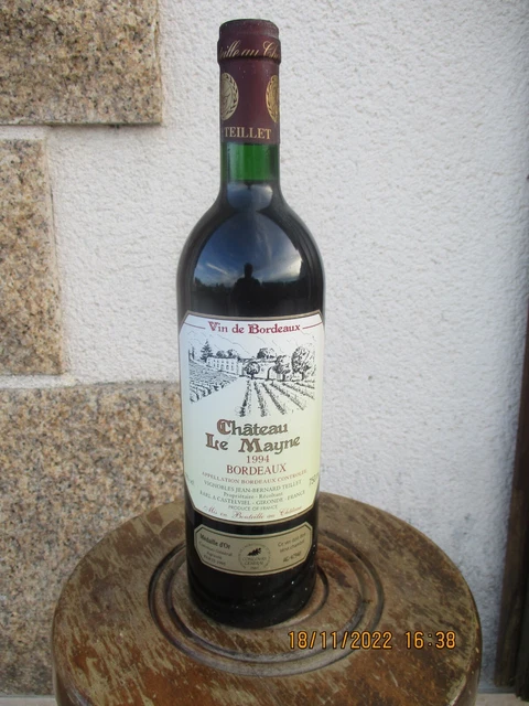   1 bouteille de  bordeaux 1994 chateau le mayne  medaille d or