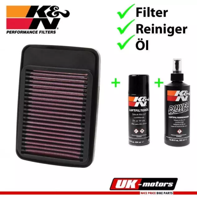 K&N Luftfilter +PFLEGESET für Suzuki Bandit GSF 650 1200 1250 GSX 650 1250