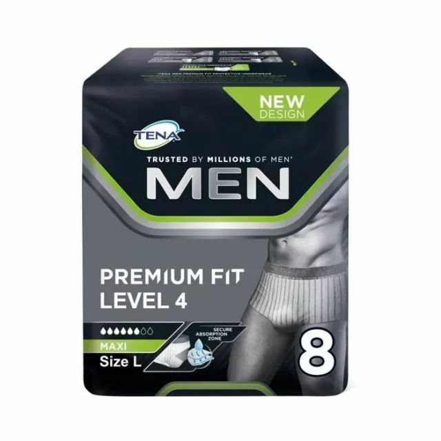 Tena Men Premium Fit Underwear Level 4 Maxi Size L-Pack Of 8