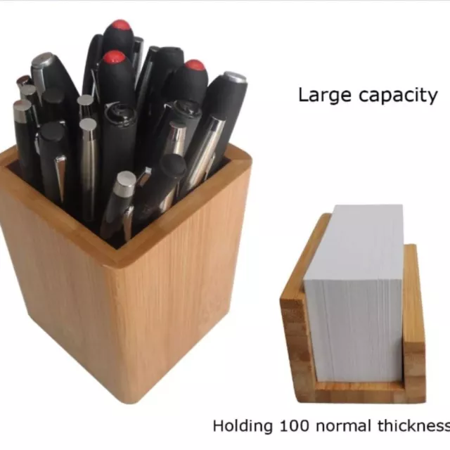 Wooden High Capacity Pen Storage Holder Simple Slant Insert Pen Holder