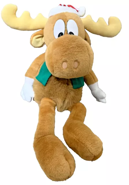 Rocky & BULLWINKLE MOOSE W/ SCARF & HAT 24" Plush Toy stuffed holiday christmas