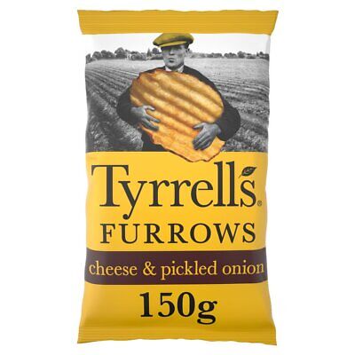 1 X Tyrrells Sillons Fromage & Mariné Oignon Partage Strié Chips Collations 150g
