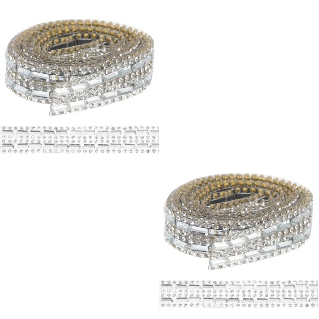 2x Handwerk Band Strassband Strasskette Pro Handwerk Kleidung diy