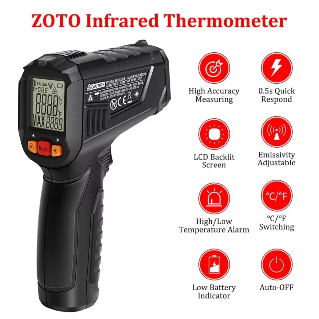 Industrie Laser Infrarot Thermometer Pyrometer Temperaturmessgerät -30 +380°C DE 2