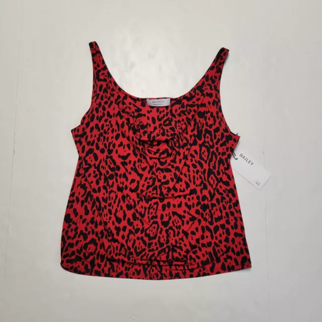 $158 New BAILEY 44 Women's Size MEDIUM Gimme Some Skin Tank Top Black Red