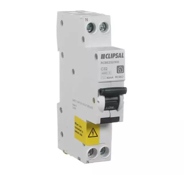 Clipsal by Schneider Electric  Clipsal RCBE232/30S | 32AMP RCBO 1P+N 4.5kA Resi