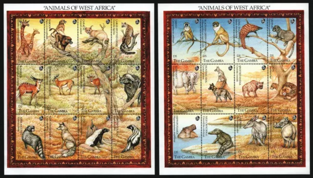 Gambia 1993 - Mi-Nr. 1525-1548 ** - MNH - KLB -Wildtiere / Wild animals