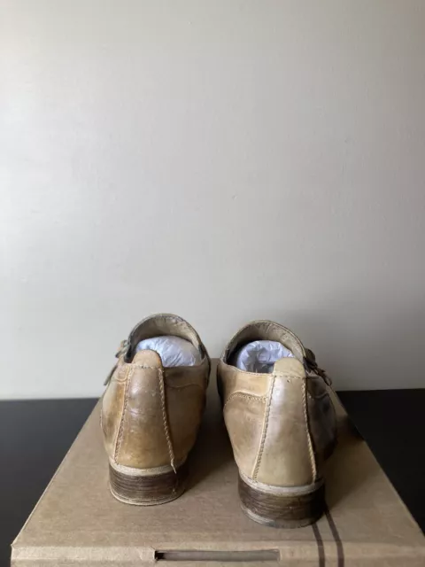 Bed|Stu Womens Chasm Tan Rustic Leather Loafer Shoes Size 7 2