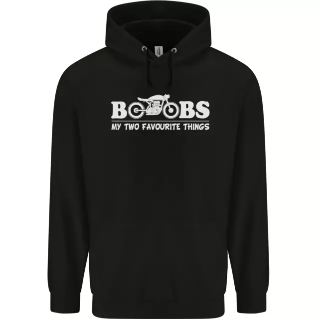 Boobs & Bikes Funny Biker Motorcycle Mens 80% Cotton Hoodie