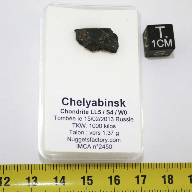 Talon Da Meteorite Chelyabinsk Nel Una Scatola (1.37 Grs - 004)