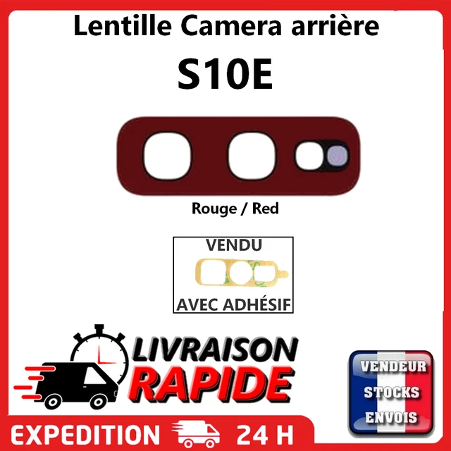 Lentille arrière appareil photo SAMSUNG GALAXY S10E vitre camera lens red rouge