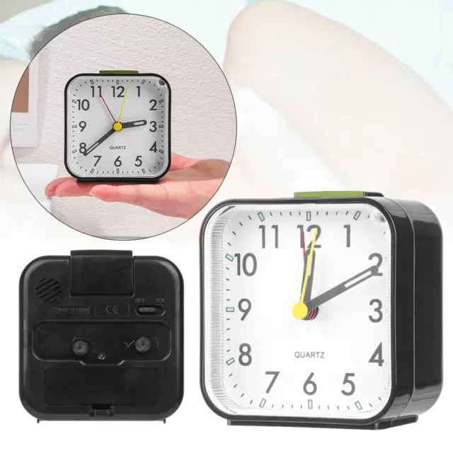 Battery Operated Alarm Clock Quartz No Tick With Night Light Bedside Clocks