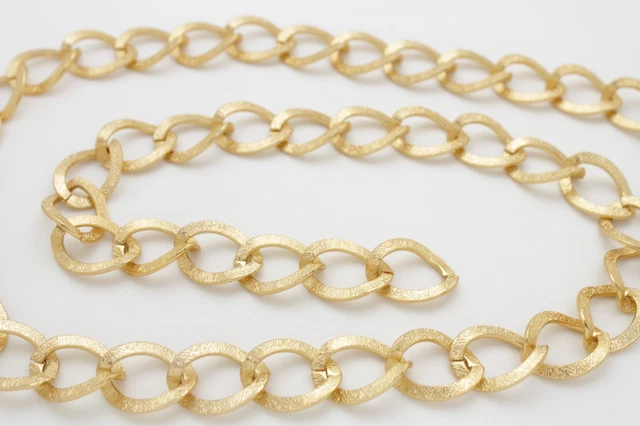 Cintura Donna Bianca Elasticizzata Larga Con Catena E Dettagli Oro - Taglie S E M