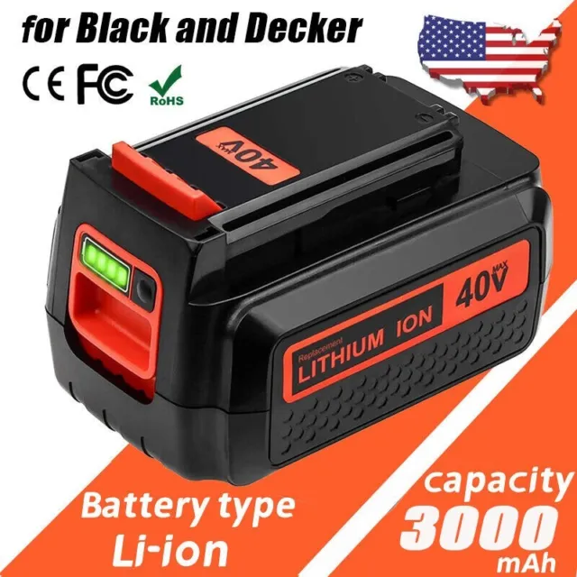 40V Lithium Battery For Black & Decker 40 Volt Max LBXR36 LBX2040 LSW36 3.0Ah US
