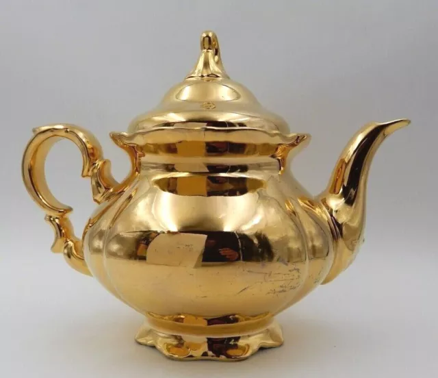 Vintage 22Kt Gold Painted Porcelain Coffee Pot ~ Made In Bavaria Germany