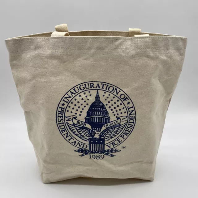 1989 INAUGURATION PRESIDENT AND VICE PRESIDENT Large Canvas Tote Bag