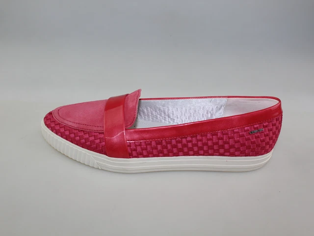 chaussures femme GEOX 41 EU mocassins rose textile daim DF331