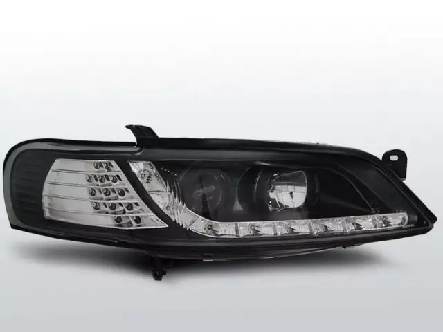 Scheinwerfer LED Tagfahrlicht Optik pour Opel VECTRA B Schwarz LED blinkers FR L