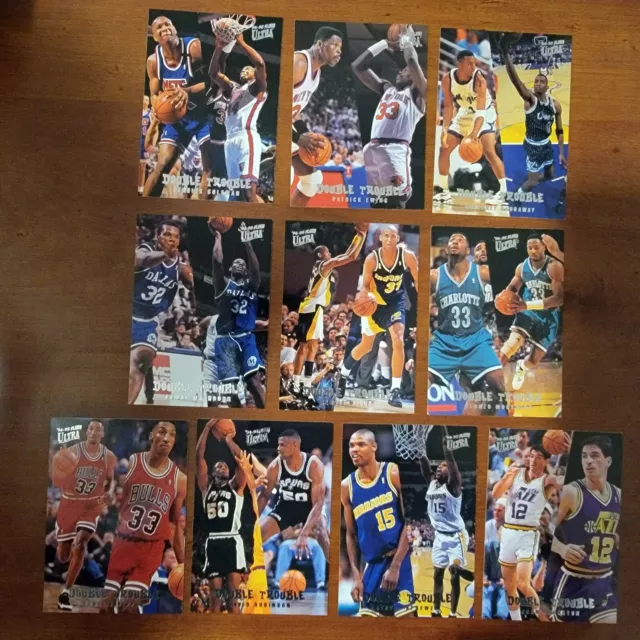 1994-95 Fleer Ultra Double Trouble Insert Set Pippen, Ewing, Miller, Stockton