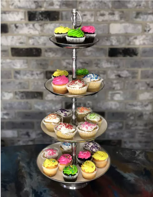 Cupcake Stand Tiered Serving Tray for Cake Dessert Fruit Display Platter 4 -Tier 2