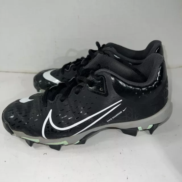 Nike Hyperdiamond 4 Black Girls Softball Cleats Sz 3.5