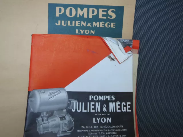 Lot de 2 livrets publicitaire années 1940 1950 pompes MEGE & JULIEN Lyon puits