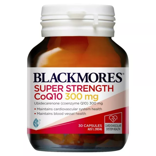 Blackmores Super Strength CoQ10 300mg 30 Capsules Co-enzyme Q10 Heart Health