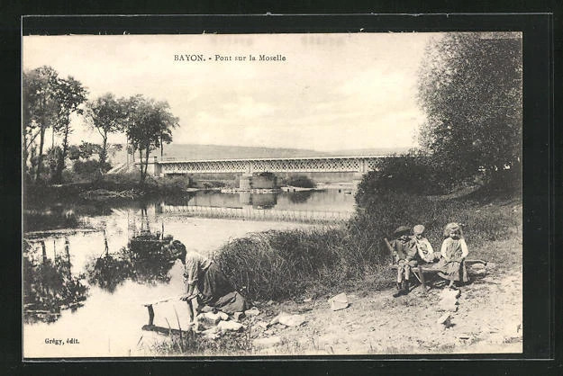 CPA Bayon, Pont sur la Moselle
