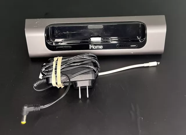 iHome ID8 Rechargeable Portable Dock Speaker With Lightning To 30 Pin TESTED