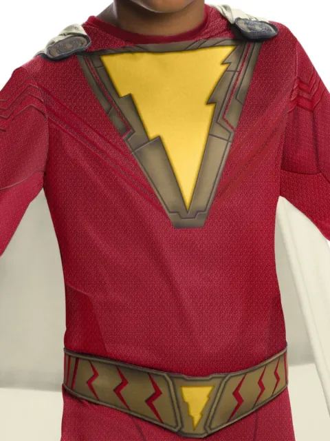 Licensed Shazam Classic Costume Captain Marvel Child Boys Superhero Jumpsuit 3