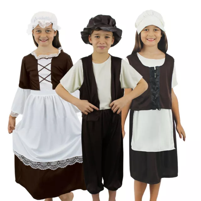 Bambini Poveri Costumi Tudor Libro Scuola Giorno Bambini Storico Abito Vittoriano