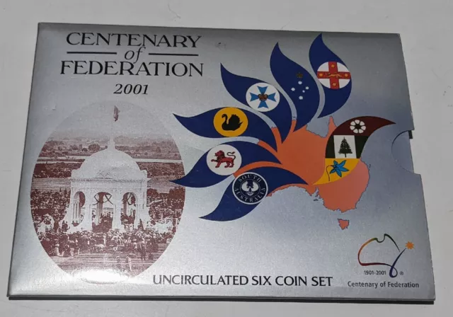 2001 Australia Centenary Of Federation Proof Commemoative Coin Set Royal Mint