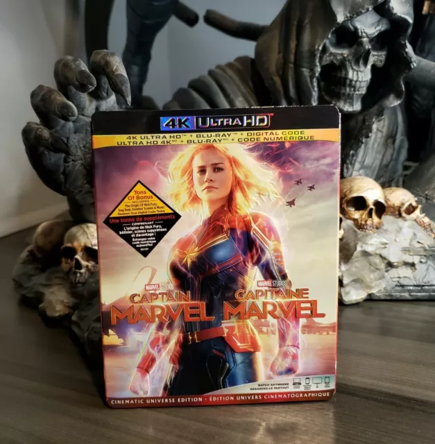 Captain Marvel (4k Ultra HD + Blu-ray, 2019) With Slipcover