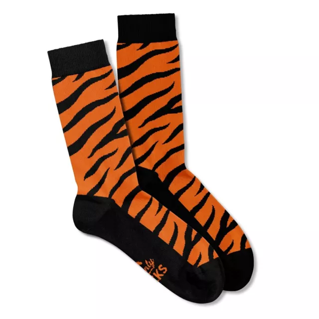 Men’s Socks Tiger Print Design Pattern Funny Cotton Ankle Gift Sock Size 6-11