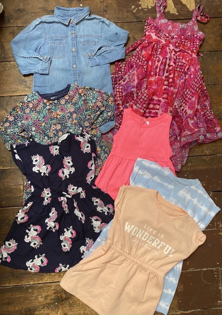 Girls bundle 3-4 years 7 dresses H&M next unicorns Summer