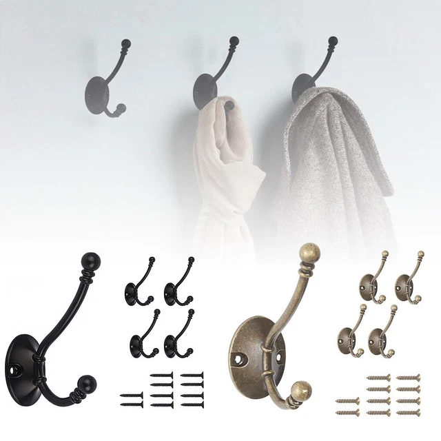 5Pcs Vintage Style Rustic Cast Iron Wall Coat Hooks Hat Hook Hall Tree Hardware