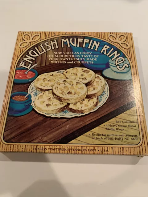 Vintage English Muffin Rings Fox Run Craftsmen #4685 4 Metal Rings  Crumpets