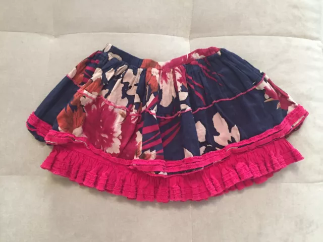 Baby Girl Eliane et Lena Paris Skirt Size 3T Ruffles Blue Pink Puffy