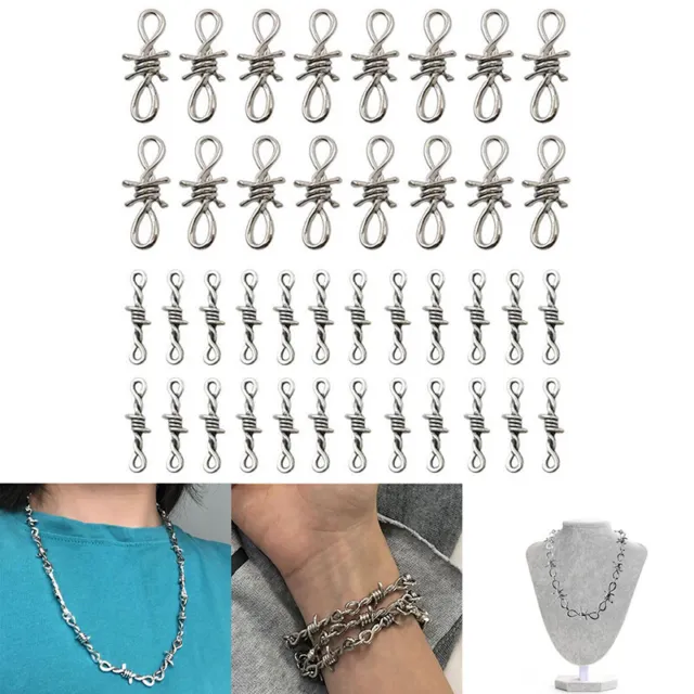 10Pcs Barbed Wire Brambles Link Charm Pendant DIY Bracelet Jewelry Accessor~m'