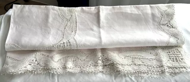 Beautiful Vintage Embroidered Tablecloth Hand-Made 130 x 130 cm