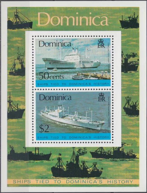 Dominica S/S Ships Tied to Dominica's History 1975 MNH-12 Euro