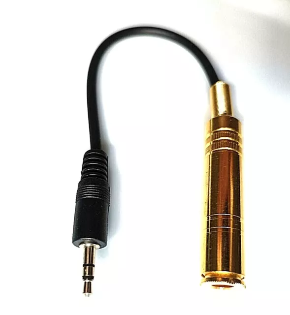 ca 1m Adapter Kabel Stecker 3,5mm Klinke 6,3mm Klinken Buchse Gold Vollmetall