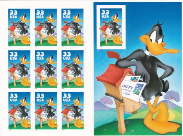 U.S. PANE OF 10 SCOTT#3306 33ct 1999 DAFFY DUCK MNH