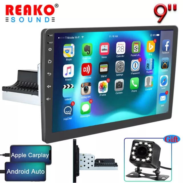 Android 11 Single 1 Din Car Stereo Radio For Apple CarPlay GPS WiFi Touch Screen