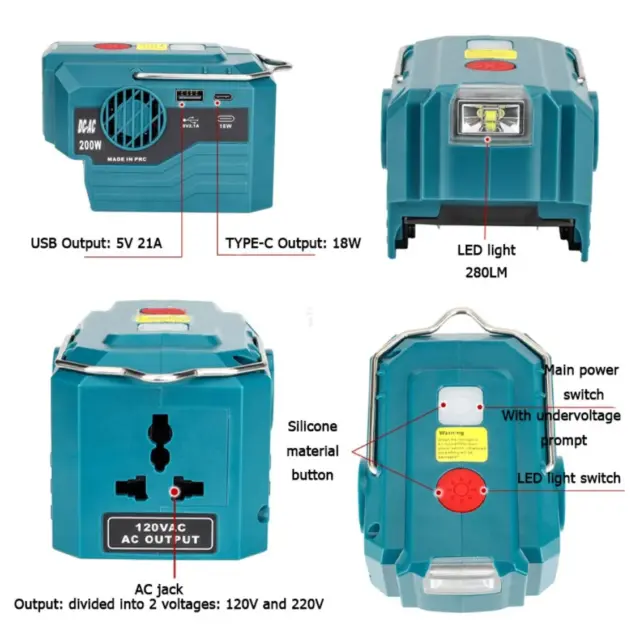 Onduleur batterie Dewalt 18V -  220V - 200W camping bricolage travaux voyage 2