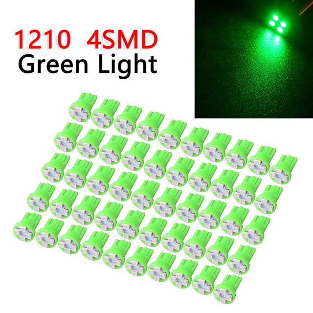 50Pcs 6V T10 1210 4SMD W5W 501 194 168 Pinball Machine Led Light Bulbs Green