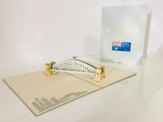 ORIGAMI POP CARDS - Sydney Harbour Bridge 3D Happy Birthday Pop Up Greeting Card 2